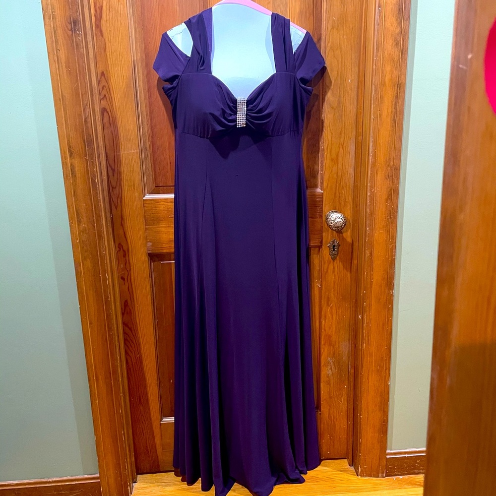 Purple ball gown with rhinestones size 14